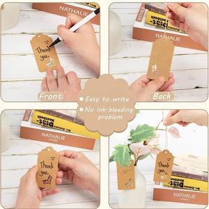 Etiquetas colgantes en relieve personalizadas de lujo 800gsm papel Kraft marrón cartón etiquetas para ropa - Product Image 4