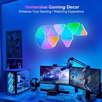 Panneaux LED Quantum Lumineux RVBIC en Forme de Triangle, Design Moderne et Coloré pour Mur de Fond de Salle de Jeux et Chambre