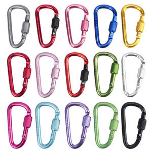 Mosquetón de Aleación de Aluminio con Anillo en D de 6 cm, con Bloqueo, para Uso en Exteriores, Universal para Mochila, Gancho para Cuerda, Cierre de Resorte - Product Image 4