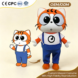 Costume de mascotte de chat en fourrure personnalisé, mignon, <span class=keywords><strong>pour</strong></span> cosplay animal, <span class=keywords><strong>dessin</strong></span> <span class=keywords><strong>animé</strong></span>, ours, déguisement de carnaval <span class=keywords><strong>pour</strong></span> adulte - Product Image 2