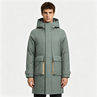 Veste d'hiver en duvet de canard personnalisable pour homme, style long, épaisse, avec logo et couleur au choix, idéale pour l'extérieur