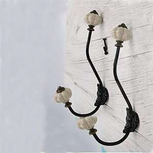 Ganci di ceramica di Ceramica del Ferro <span class=keywords><strong>Zucca</strong></span> Ganci Da Parete Ganci per Dei Monili Cappotto di Cappello Sciarpa Della Decorazione Della Casa-2 Pack (Luce grigio) - Product Image 6