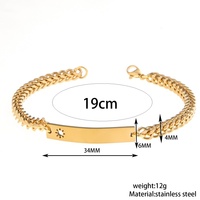 Bracelet en acier inoxydable doré avec gravure personnalisée, motif papillon, barre creuse, chaîne cubaine, verset biblique, bénédiction, cadeau pour fête, anniversaire, femme