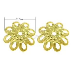 jewelry making supplies gold plated 925 sterling silver bead caps flower shaped 98407