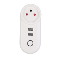 Prise intelligente WiFi Tuya Smart 16A, prise électrique avec 2 ports USB, prise de courant israélienne, chargeur de téléphone, minuterie, commande vocale Alexa Google