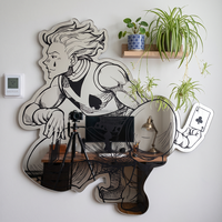 Miroir mural artisanal en acrylique moderne de forme irrégulière - Durable et léger pour la décoration de la pièce