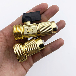 Connecteur d'eau de jardin en laiton, raccord fileté 3/4 pouce avec interrupteur pour tuyau - Product Image 4