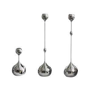 Modern Art Unique <b>Silver</b>/Gold/Black Metal Long <b>Candlestick</b> Holders Handmade Wedding & Christmas Home Decoration Candleholder Set - Product Image 3