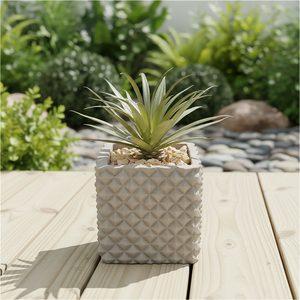 Heim-Garten-Dekoration Zement Künstlicher Grüner Bonsai im Grauen Topf Langlebig & Realistisch <span class=keywords><strong>20cm</strong></span> Schreibtischpflanze - Product Image 5