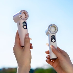 <b>Portable</b> Mini Handheld 2000mAh Rechargeable Battery Turbo Cooling Fan 1-100 <b>Step</b>-less Speed Bladeless Design for Outdoor use - Product Image 5