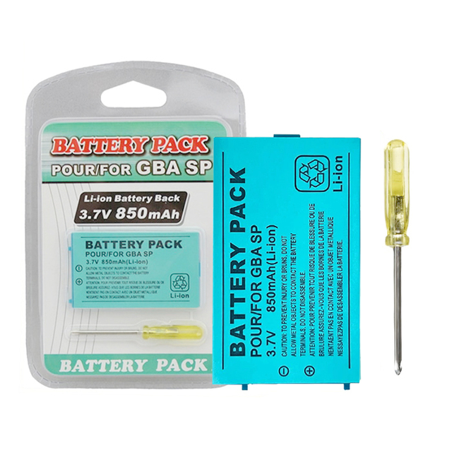 Rechargeable 850mAh 3.7V Lithium-Ion Battery Pack for Nintendo Gameboy Advance for GBA SP Gaming Accessories