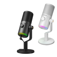 Kit de microphone à condensateur USB programmable DM30 avec éclairage RGB, réduction du bruit, 192 kHz/24 bits pour le jeu et l'enregistrement