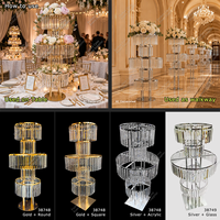 Faible coût d'expédition accessoires de mariage passerelle mariage route fleur support sur Table cristal pièce maîtresse pour la décoration de mariage