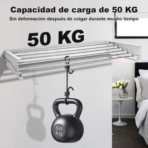 Tendedero de Ropa Plegable Vertical de Metal para Exteriores, Colgador de Pared para Almacenamiento, Diseños que Ahorran Espacio para Guardar Ropa de Niños - Product Image 6