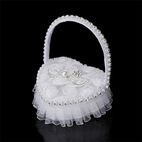 Romantique Mini Coeur En Forme De Boîte À Anneaux Blanc Dentelle Fleur À Main Anneau Boîte Ruban Arc Anneau Oreiller Boîte Pour La Décoration De Mariage
