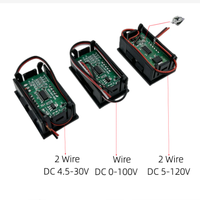 Voltmètre numérique réglable de 0,56 pouce, DC 5V à 120V, rouge, bleu, vert, pour véhicules électriques, motos et bateaux de 5V à 120V