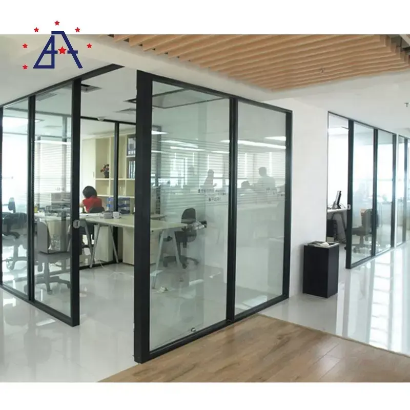 Modern tasarım alüminyum modüler ofis bölmesi duvar temizle cam ses geçirmez bölme