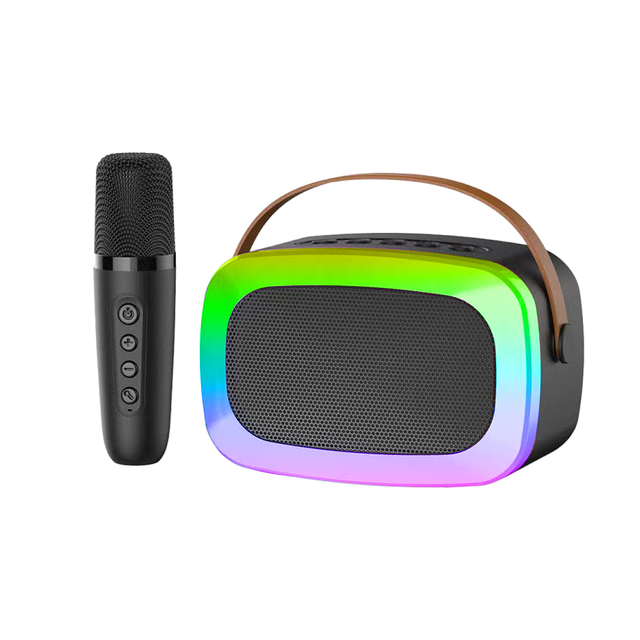 Wireless Bluetooth Speaker with Microphone Stereo Bass Enhanced Portable Karaoke Speaker Durable Long Playtime Party Speaker