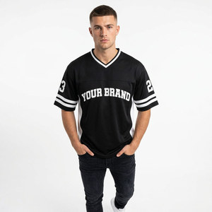 Camiseta de Fútbol Americano Personalizada con Cuello en V y Hombros Caídos para <span class=keywords><strong>Hombre</strong></span>, Estilo Urbano - Product Image 1