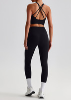 Ensemble de yoga 2 pièces OEM super doux brossé, nouveau, couleur nude, comprenant un débardeur de sport, un soutien-gorge de sport, un haut et un pantalon, idéal pour le fitness et la gym
