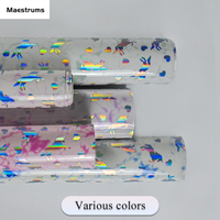 Tissu synthétique en cuir PVC laser licorne brillant irisé en rouleau pour la fabrication de sacs à main, matériaux écologiques résistants à l'eau