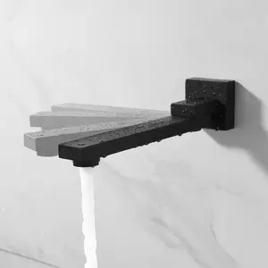 2023 vendita calda 304 in acciaio inox di lusso nero bagno soffitto cascata a scomparsa rubinetto sopraelevato doccia miscelatore set