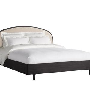 Cadre de lit double en bois massif de style américain fait à la main avec tête de lit rembourrée douce - Product Image 4