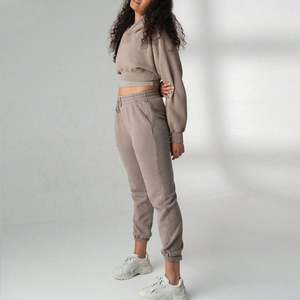 Sudadera Informal de Invierno para Mujer, con Bolsillos de Algodón, Estilo Urbano, con Capucha, Logotipo Personalizado, Conjunto Deportivo, Venta al Por Mayor del Fabricante - Product Image 5