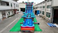 Toboggan aquatique gonflable commercial avec piscine, toboggan gonflable en PVC pour parc d'attractions