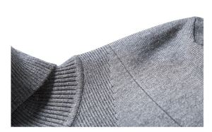 Jersey de cuello alto ajustado informal para hombre, suéter básico de Punto ligero para Otoño e Invierno - Product Image 3