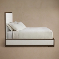 Modernes Hochwertiges Box-Tufted Panelbett Massives Eichenholzbett Queen/King Size Schlafzimmermöbel