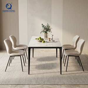 <span class=keywords><strong>Tavolo</strong></span> da Pranzo dal Design Moderno con Gambe in Metallo, Arredamento per Sala da Pranzo e Soggiorno - Product Image 2