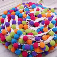 Garniture en dentelle à pompons en coton élastique en gros pour la décoration de chapeaux