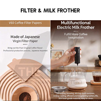 Kit de préparation de café pour infusion manuelle avec moulin électrique, balance numérique, mousseur à lait, bouilloire à bec de cygne 600 ml, filtre en verre et serveur – Coffret cadeau