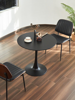 Table de salle à manger ronde Tulip avec piétement en métal, style mid-century modern, table de bistrot