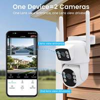 Caméra de sécurité dôme à double objectif avec audio bidirectionnel, vision nocturne, enregistrement local et alertes intelligentes pour la protection extérieure de la maison