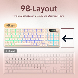 Furycube คีย์บอร์ดสำหรับเล่นเกมแบบกลไก IP98 98ปุ่มพร้อมหน้าจออัจฉริยะและลูกบิด PBT RGB แบบ double-shot ถอดได้ <span class=keywords><strong>PC</strong></span> /<span class=keywords><strong>mac</strong></span> - Product Image 4