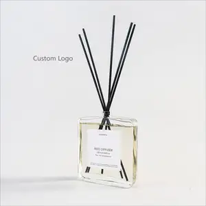 Neues Design Luxus Custom Private Natural Stick Transparente Glasflasche Reed Diffusor Mit Geschenk box