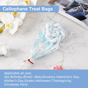 Bolsas de Celofán BOPP con Asas Flexiloop, Transparentes, Opción de Logotipo Personalizado, Grado Alimenticio, para Dulces, para Empaque de Regalos - Product Image 3