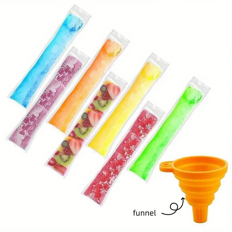 Custom Logo Printed Clear Disposable Plastic Zip Lock Home Diy Fruit Juice Ice Pop Popsicle Packaging Soft Tube Bag Mold Bags