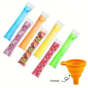 Benutzer definiertes Logo gedruckt klar Einweg Kunststoff Reiß verschluss Home Diy Fruchtsaft Ice Pop Eis am Stiel Verpackung Soft Tube Bag Mold Bags