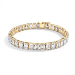 Pulsera de Diamantes con Esmeraldas - Oro de 9k, 14k, 18k - Product Image 4