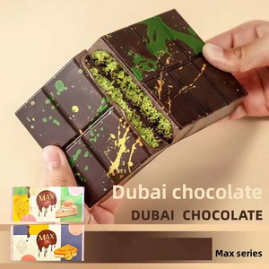 Vente en gros d'usine, chocolat artisanal <span class=keywords><strong>croustillant</strong></span> à la pistache et à la noisette, saveur pistache et noisette, chocolat de Dubaï, barre de chocolat à la pistache et à la noisette, chocolat de Dubaï - Product Image 3
