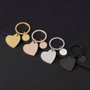 Llavero Promocional de Acero Inoxidable con Colgante Circular en Forma de Corazón, Grabado Láser con Logotipo, Impresión a Color, Personalizable - Product Image 1