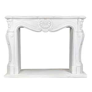 Dougbuild Cheminée en pierre à sculpter de conception française classique personnalisée Cheminée Louis VX en marbre blanc - Product Image 6