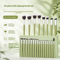 Ensemble de 24 pinceaux de maquillage en fibres synthétiques douces de qualité supérieure pour le visage, le correcteur, le fond de teint, le blending, les fards à paupières, les lèvres, BSCI