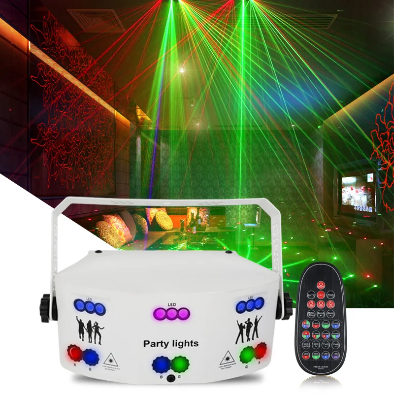 YSH 15 Eyes Home Party Lighting DMX Disco Laser Stage LED Strobe Lightings DJ Disco Projector Laser For Night Club Bar KTV