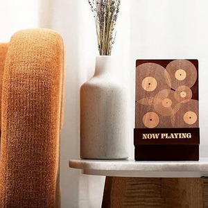 Support d'affichage modulaire en bois pour disques vinyles, avec clips plats pour rangement de CD - Product Image 3