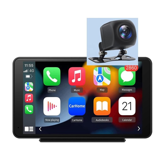 Portable Wireless Apple Carplay and Android Auto Car Radio Stereo 7 Inch IPS Touchscreen Multimedia Player Audio Hands Free Call