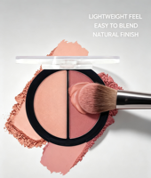 Palette de blush à deux couleurs en marque privée, blush en poudre mat et brillant à double teinte, logo personnalisé, maquillage pour le visage